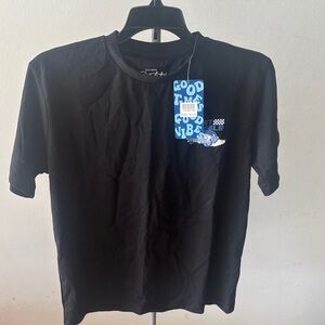 Kids Black Short Sleeve Tee - Good Vibes